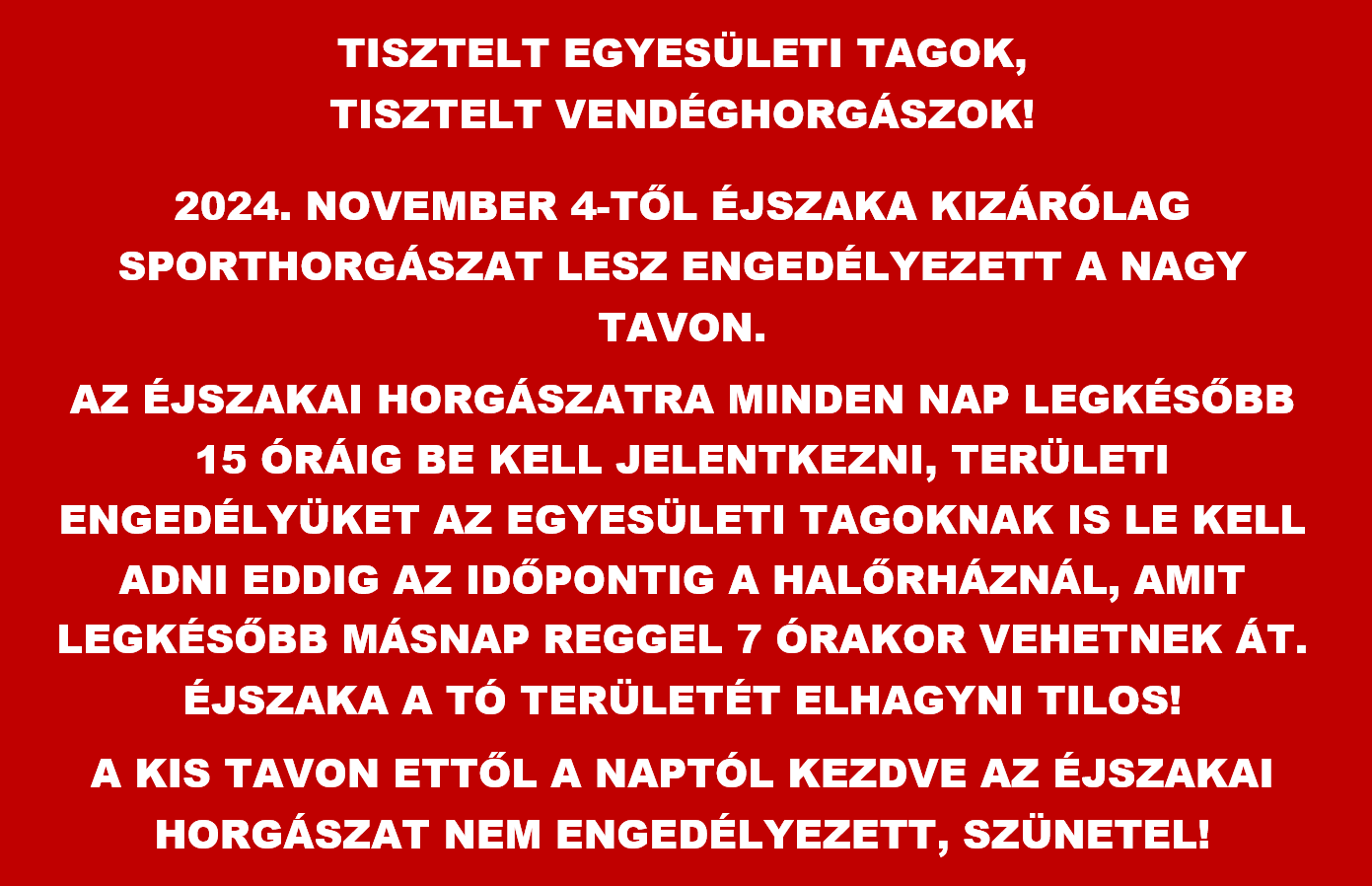 ÉJSZAKAI HORGÁSZAT NOVEMBERBEN